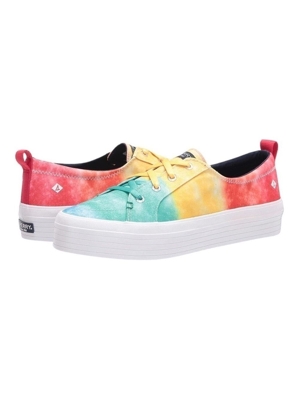 SPERRY WOMEN'S CREST VIBE PLATFORM SNOWCONE ICE CREAM MULTI CASUAL SHOES